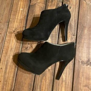 Nine West Haywire Black Suede Zip up Back heels |women’s 7.5 |